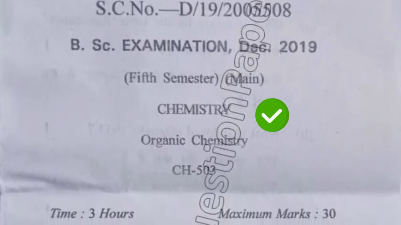 2019 CBLU BSc 5th Sem Organic Chemistry Question Paper