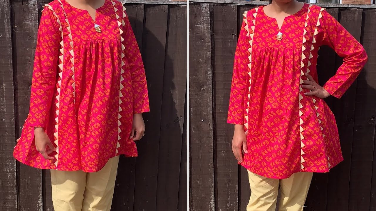 Latest short summer frock cutting and stitching tutorial