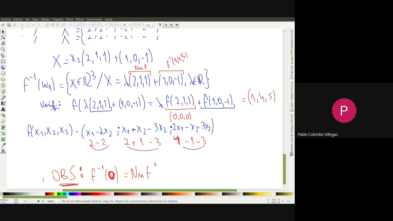 Transformaciones lineales - Preimagen de un vector, de un subespacio e imagen de un subespacio.