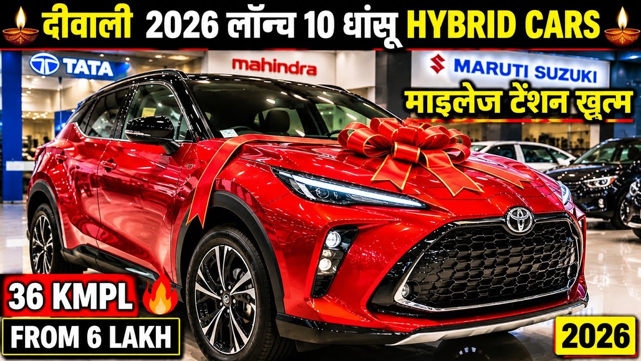 Diwali 2026 Big Launch 🔥 36 KMPL Mileage 10 New Hybrid Cars Launch Diwali 2026
