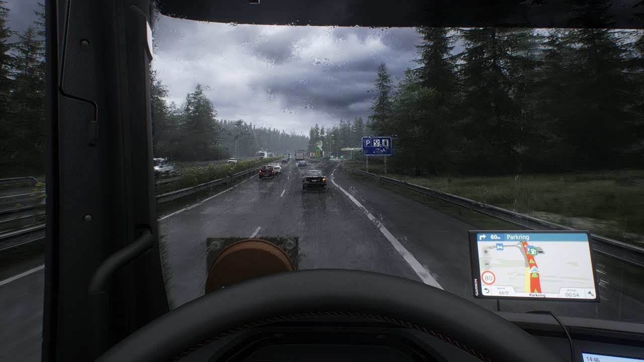 ETS2: Driving Immersion – MAN TG3 in Heavy Rain with Wheel Cams | #ets2 1.57