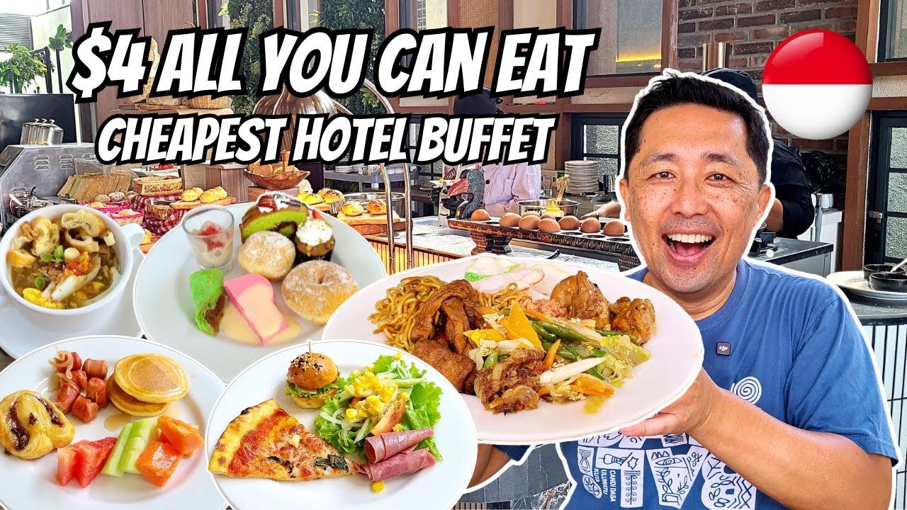DON'T MISS THIS $4 HOTEL BUFFET! 🇮🇩 All You Can Eat Breakfast Buffet in Bali Indonesia!