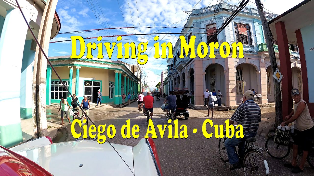Driving in Moron, Cuba.