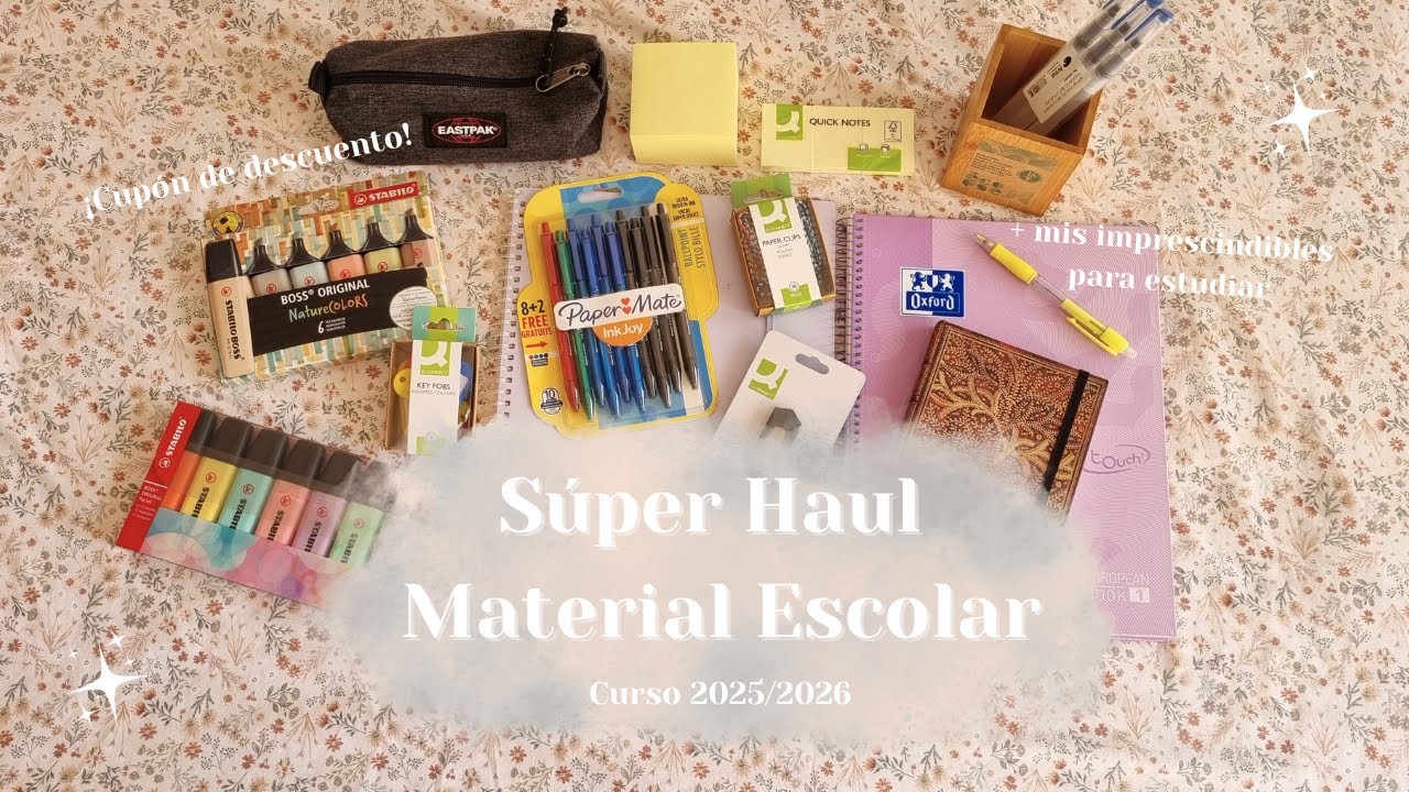 Haul material escolar 2025-2026 🎒 | Mis imprescindibles para estudiar + cupón descuento