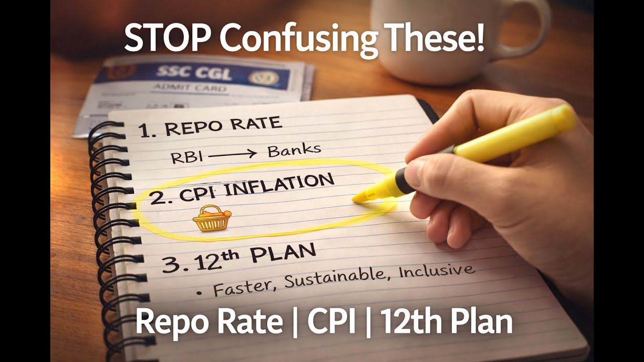 Repo Rate, CPI & Five Year Plans Explained 🔥 | SSC CGL 2026Economy MCQs |Part-3 