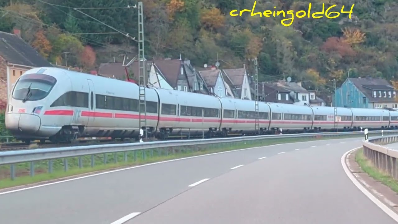 Der ICE fährt schnell voran wir bleiben trotzdem hinten dran 😁 B9 Zug in Richtung Boppard, Rheintal 