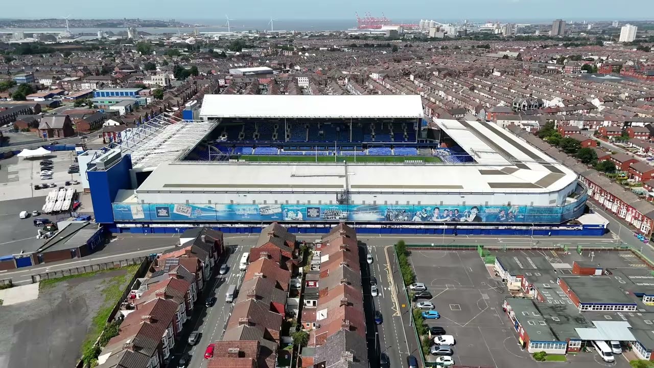 Goodson Park Home For Everton Women Football Club - flying around with the drone