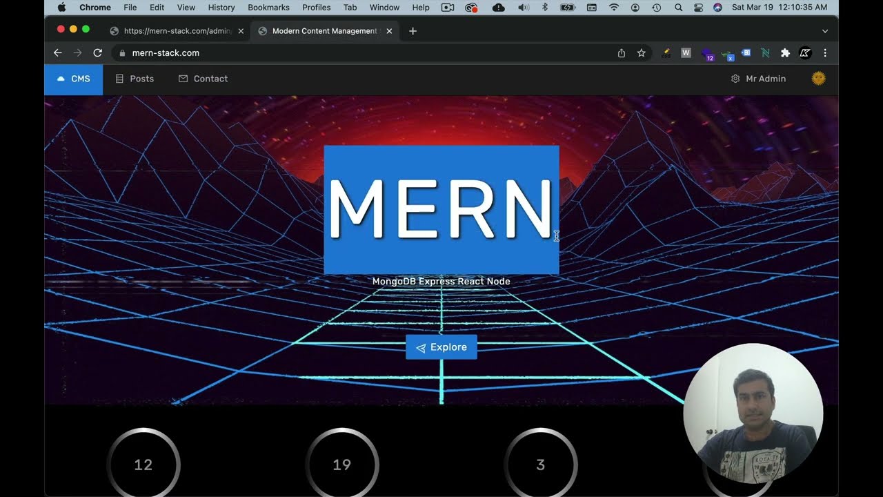 React Node MERN Stack CMS - WordPress Clone admin dashboard demo