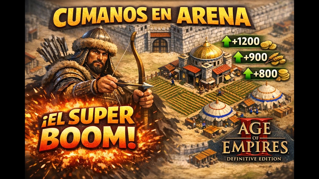 Age Of Empires 2 Multiplayer Gameplay Partida Ranked 1v1 Mapa Arena jugando a ganar con Cumanos