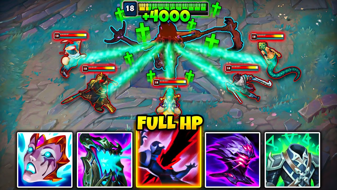Fiddlesticks, but I build tank and out-heal the enemy team 1v5 (ONE W = FULL HP)