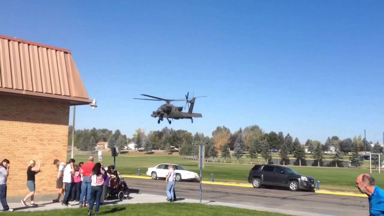 Apache landing in Skyline School