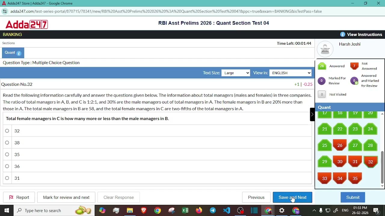 RBI Assistant Quant Mock 2