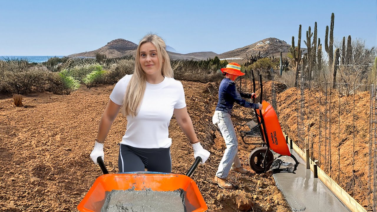 We’re Building A House in Mexico! (hand pouring concrete footings)