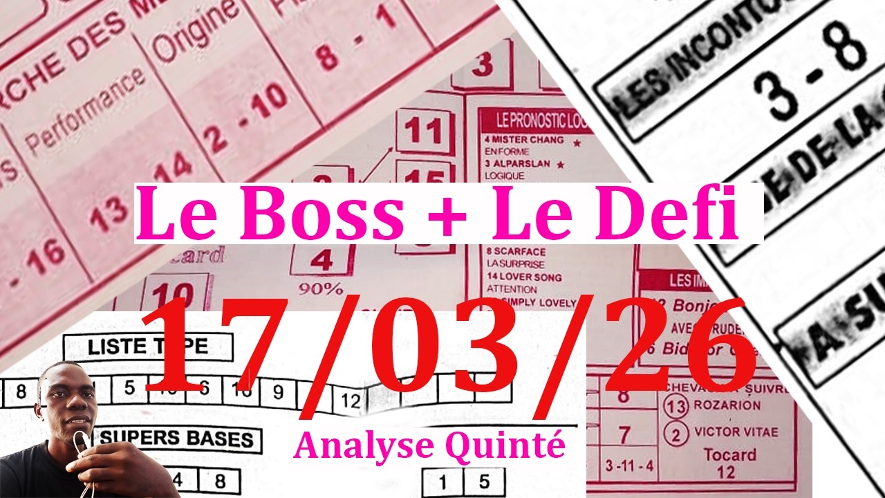 🚨🚨 Le BOSS MARDI 17 Mars 2026 - Analyse : Fontainebleau (R1) 1ère course – Prix Hubert de Catheu