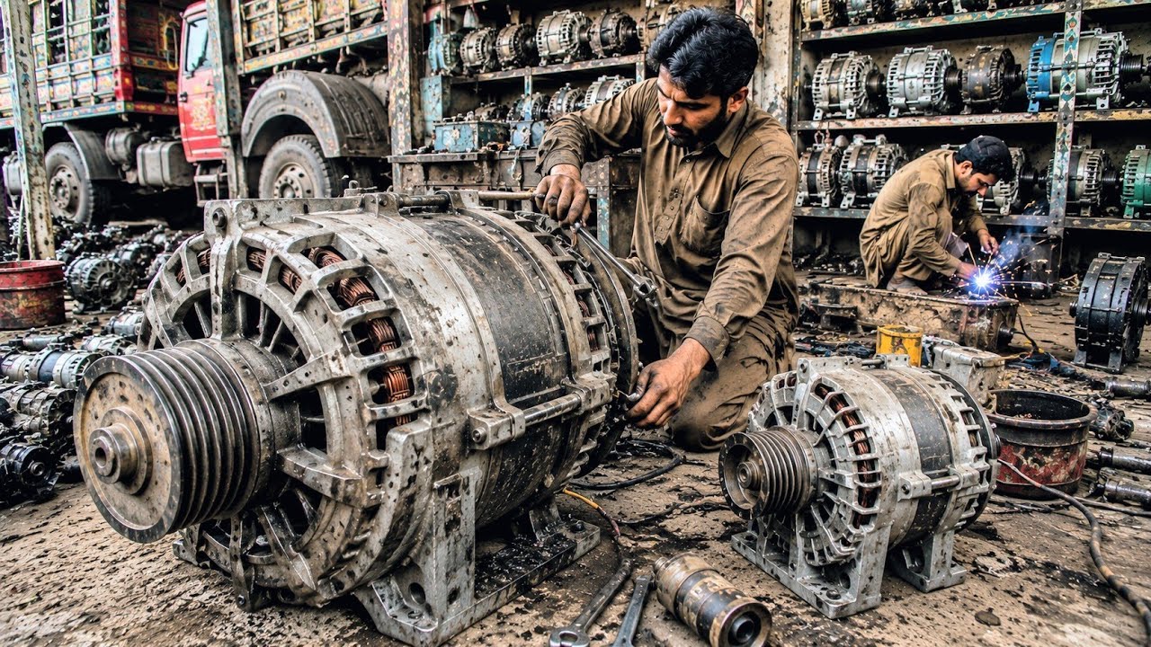 Giant Truck Alternator Repair in Pakistan | Heavy Generator Repair Workshop