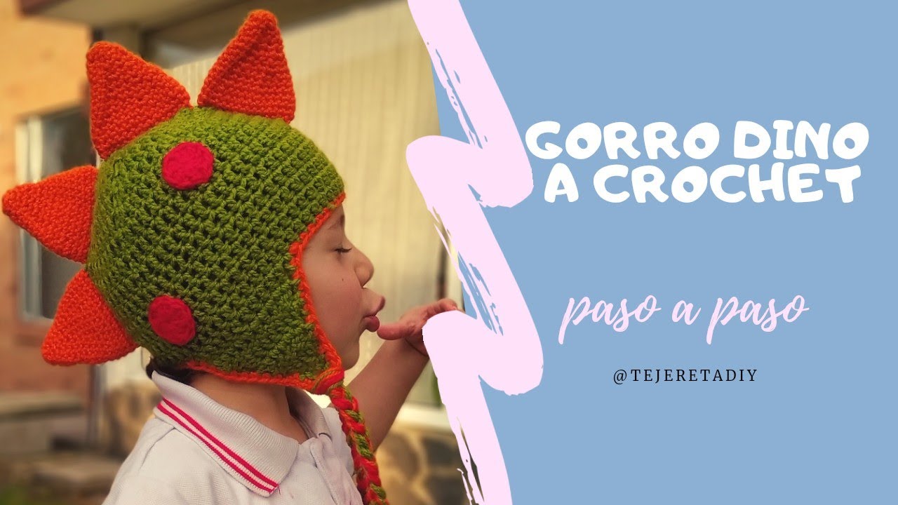 Gorro Dino a Crochet - paso a paso