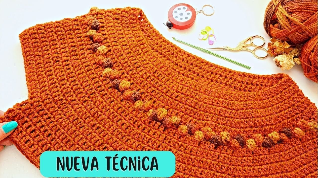 🌟1/2 JERSEY CANESU ESCOTADO PARA PRINCIPIANTES SIN COSTURA. PARTE 1.CROCHET