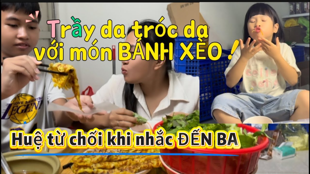 Cùng mẹ ở Việt nam ba vắng nhà_Tiểu Huệ MÊ MÓN BÁNH XÈO XƠI LUÔN NƯỚC MẮM TỪ CHỐI KHO NHẮC ĐẾN BA? 