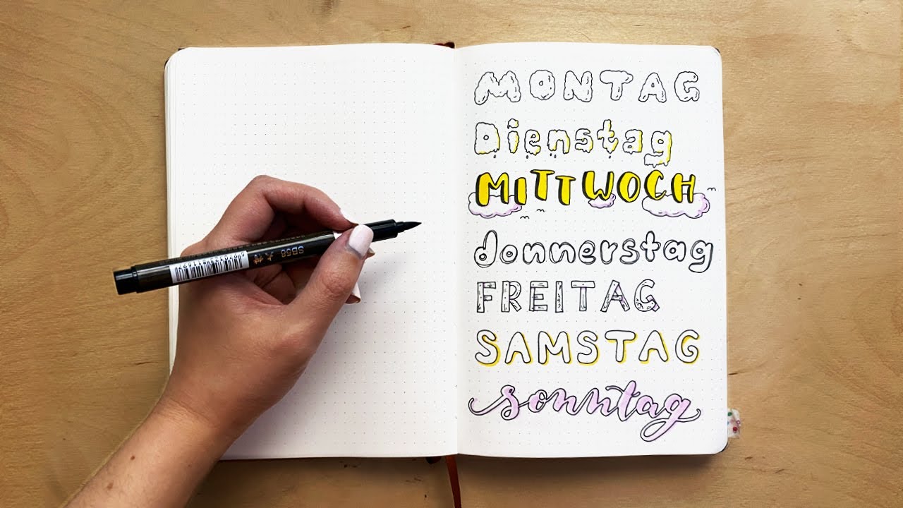 7 einfache Überschriften gestalten | Handlettering Ideen für dein Bullet Journal & Tagebuch