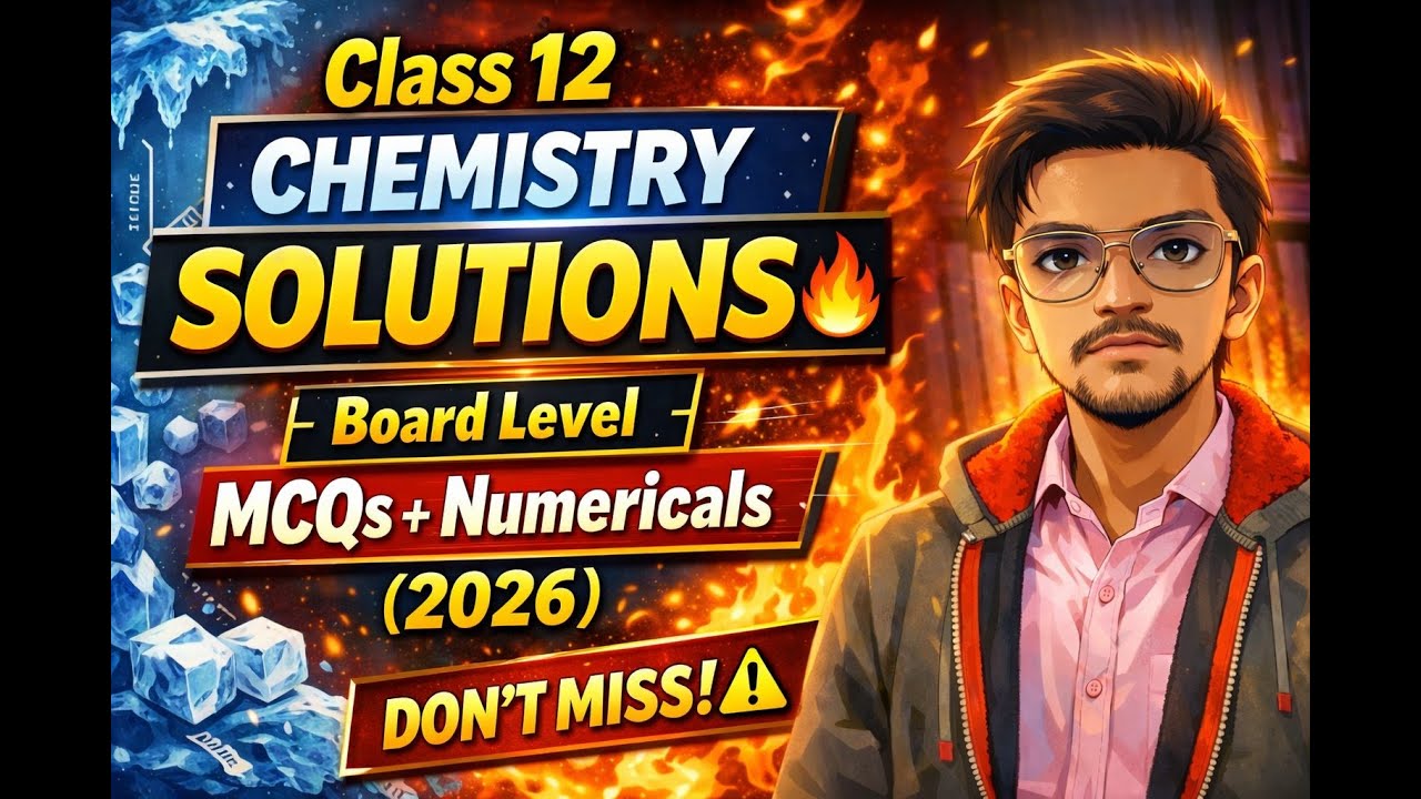 Class 12 Chemistry SOLUTIONS 🔥 Board Level MCQs + Numericals (2026)