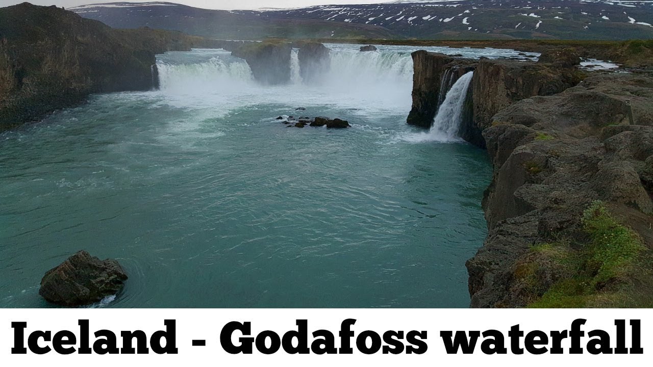 Godafoss waterfall Drone Aerial Video Top 10 Waterfalls of the gods  Iceland