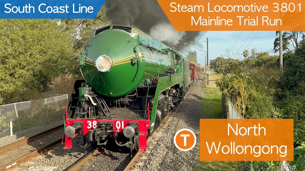 Transport for Sydney Vlog 671: North Wollongong Part 2 + Steam Locomotive 3801 Mainline Trial Run