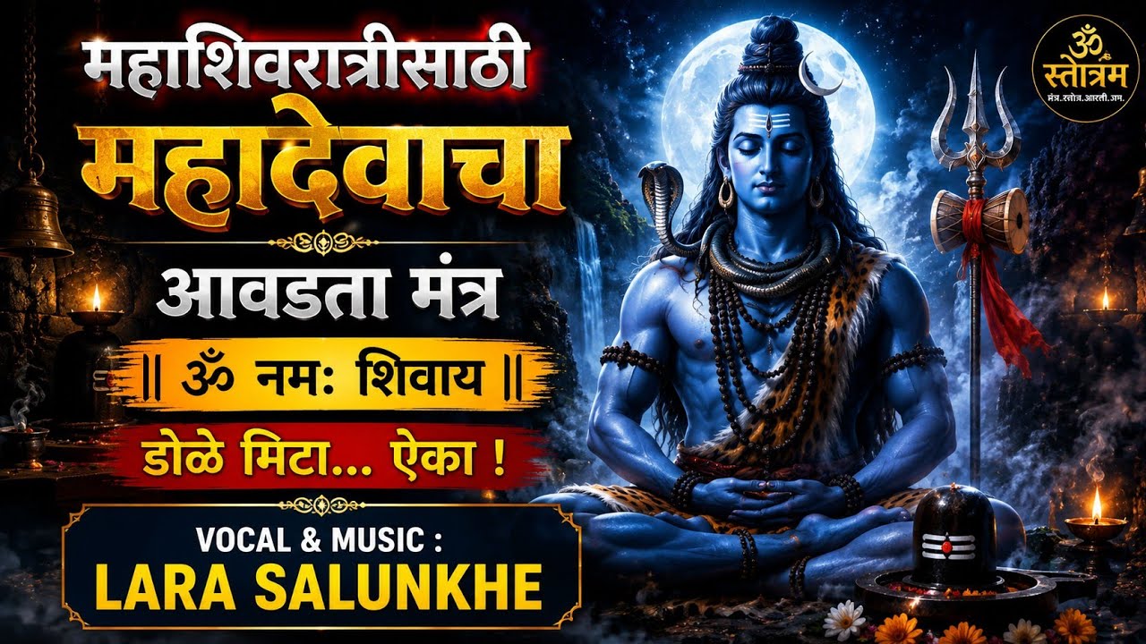 महाशिवरात्रीसाठी महादेवाचा आवडता मंत्र | ॐ नमः शिवाय | 108 जप | Mahadeva's Favourite Mantra |