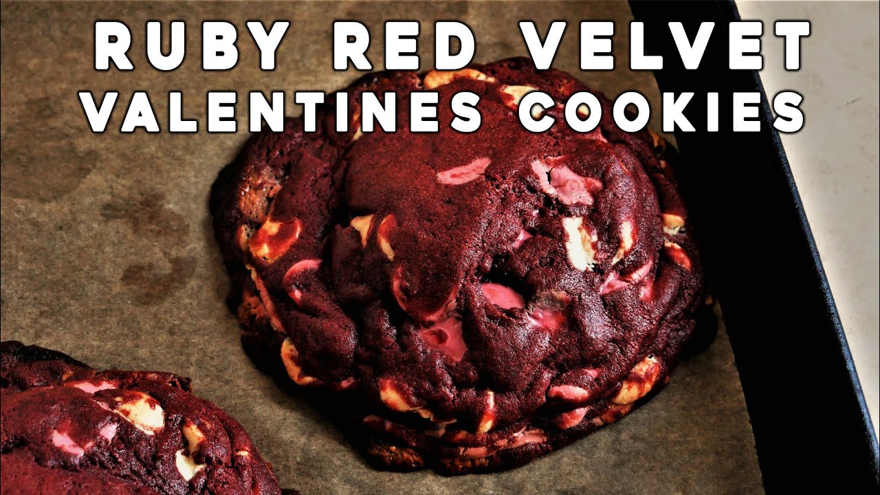 The Perfect Valentines Cookie | Ruby Red Velvet Cookie | Asmr Lo Fi Cooking