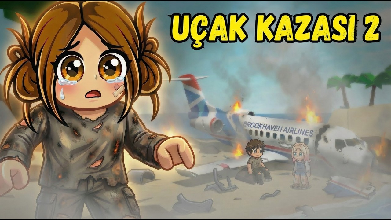 U&ccedil;ak Kazası 2✈️ Issız Adada Kaldık 😱 Roblox Brookhaven🏡RP