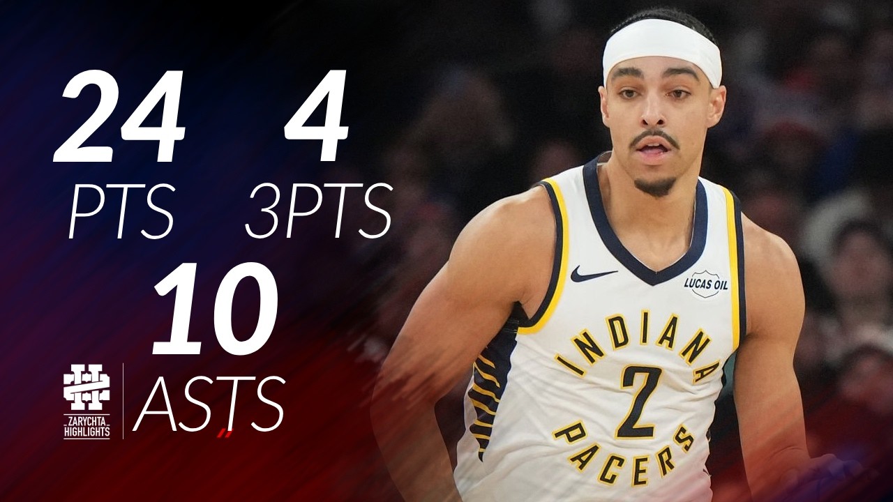 Andrew Nembhard 24 pts 4 threes 10 asts vs Knicks 25/26 season