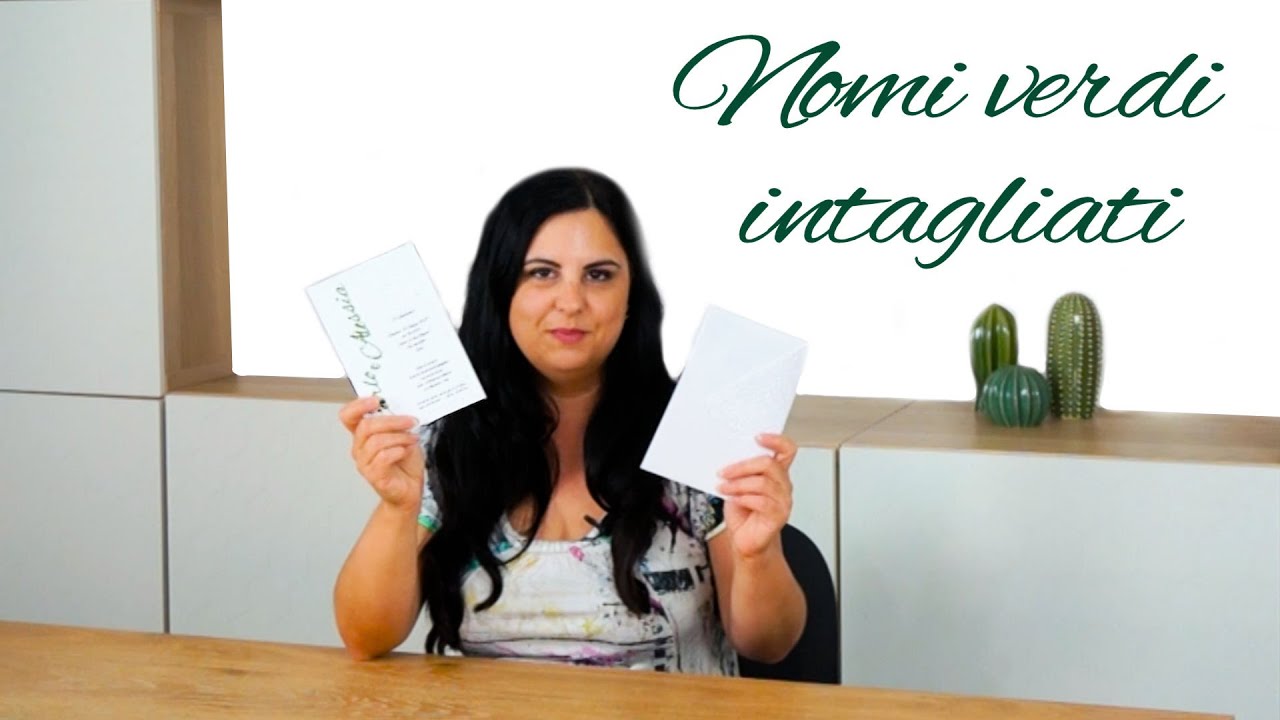 Partecipazioni nomi verdi intagliati  | Tutorial partecipazioni di nozze