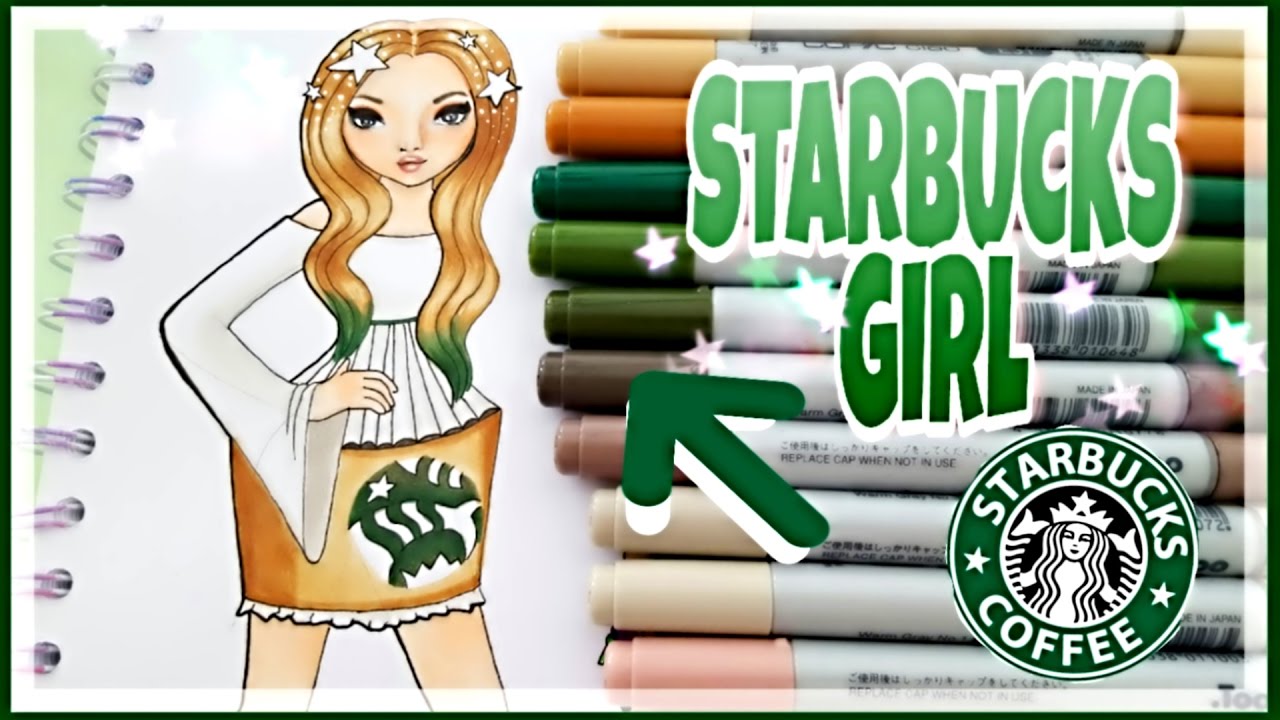 Topmodel Malbuch | How to draw Starbucksgirl | Starbucks Mädchen malen | Copics || Foxy Draws
