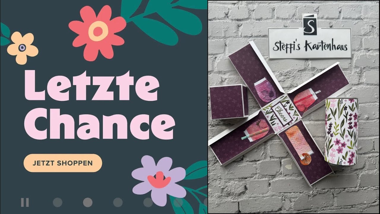 Explosionsbox für eine Prosecco Dose Stampin‘ Up! DIE BESTEN DRINKS SALE stark reduziert Stempel