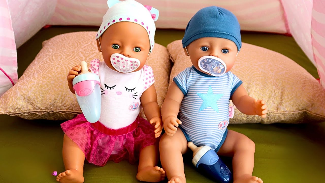 Baby Born Interactive Dolls Boy & Girl Unboxing | Feeding, Potty Time & Bedtime Care Routine