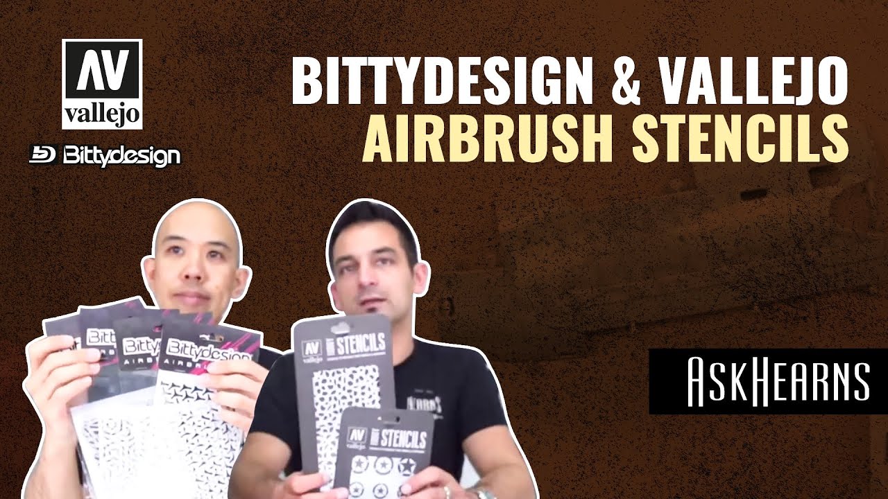 Bittydesign and Vallejo | How to use Airbrush Stencils Live Tutorial | 