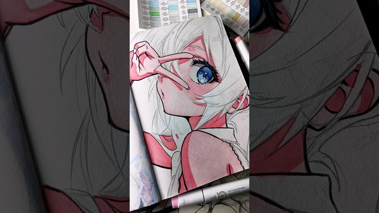 Miku Hatsune Drawing With Alcohol Markers #art #drawing #anime #animedrawing #miku #animegirl