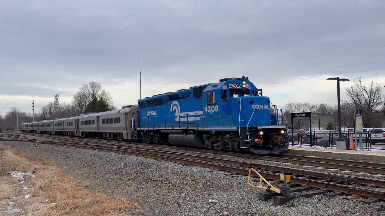 NJ Transit Conrail Heritage Unit EMD GP40PH-2B 4208 on Train 1003 & X60 @ Denville (2/24/25)