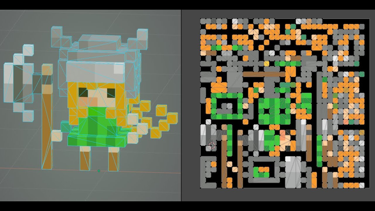 Пиксельные текстуры в Blender. Запечка из Magicavoxel и вообще.
