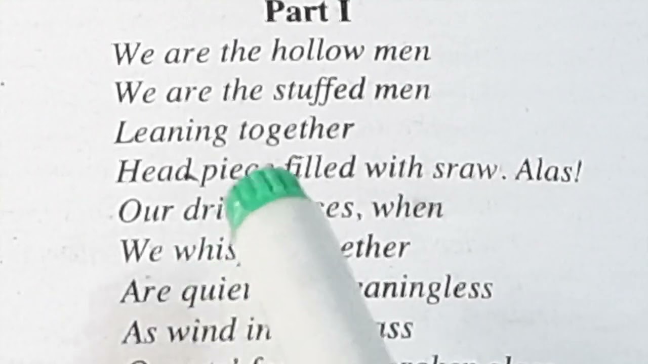 'The Hollow Men' by T. S. Eliot fully explained in Hindi by Sulekha Jadaun