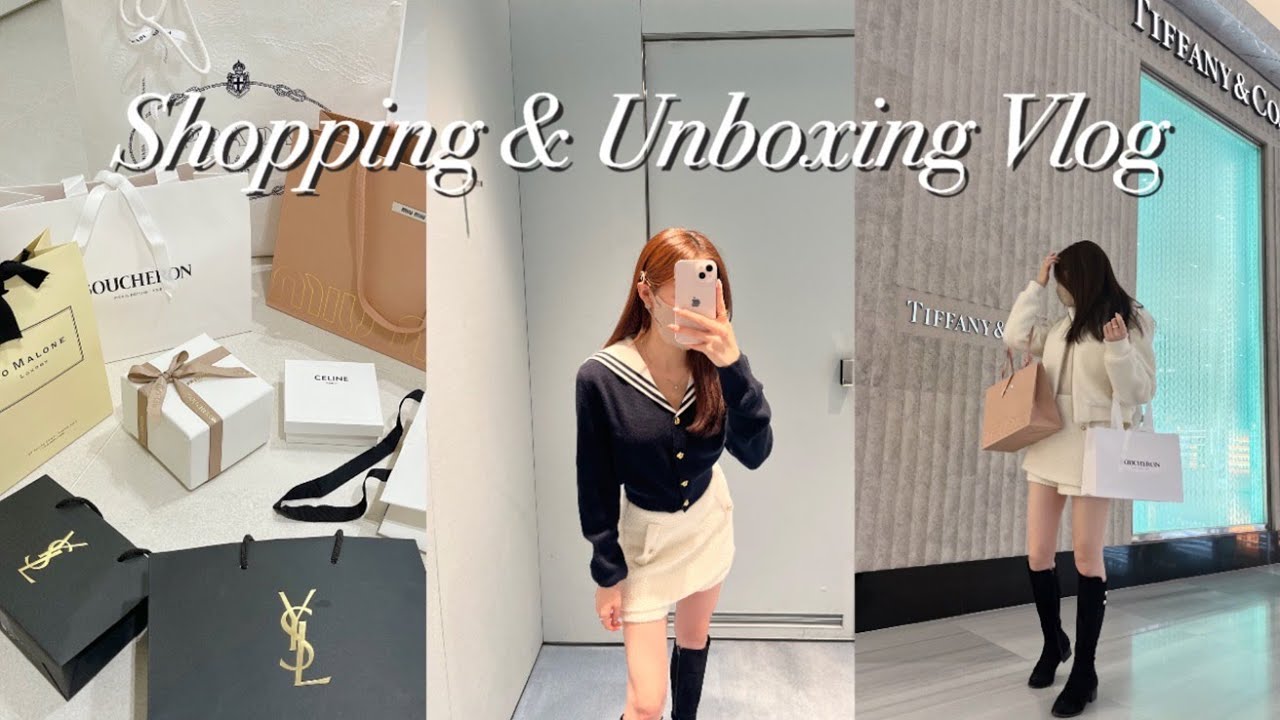 eng) 같이 쇼핑해요🛍 부쉐론, 미우미우, 셀린느, 프라다 언박싱🎁 신라호텔 파크뷰, 그랜드하얏트 까눌레, 로즈마리 심기