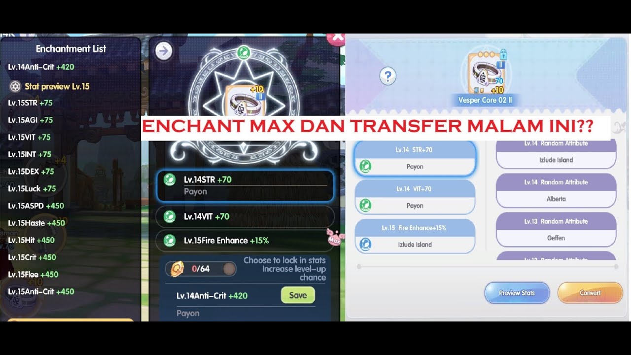 ROX SEA GAS ENCHANT DAN TRANSFER KAH MALAM INI MANIEEESSS????!!