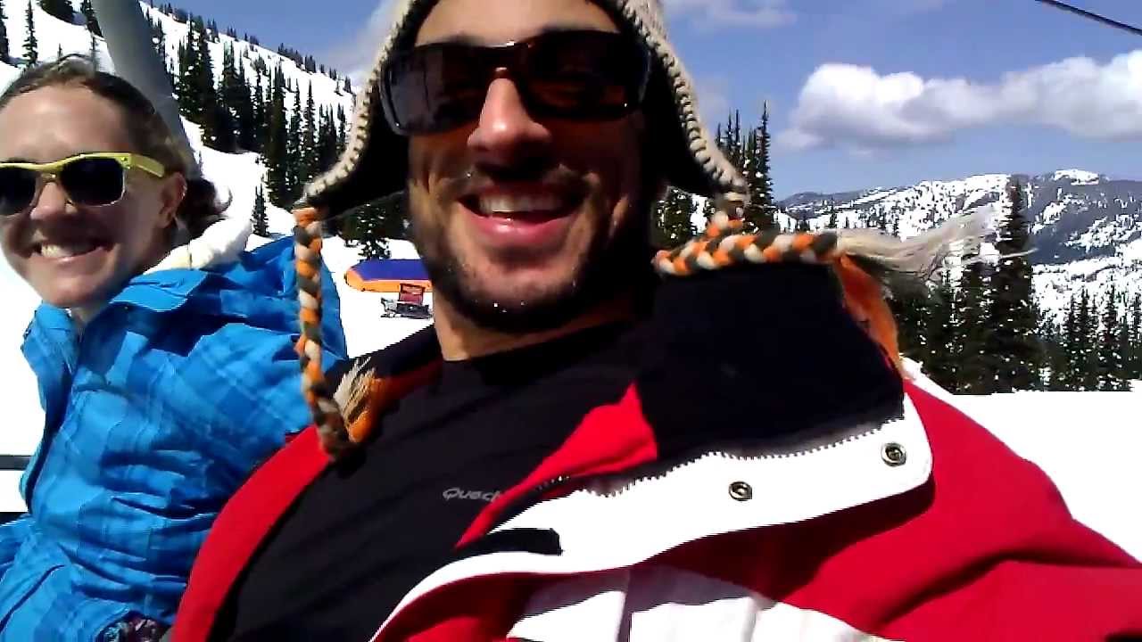 Esqui na Primavera, em Crystal Mountain, com 'good old' Martins & Caitlin