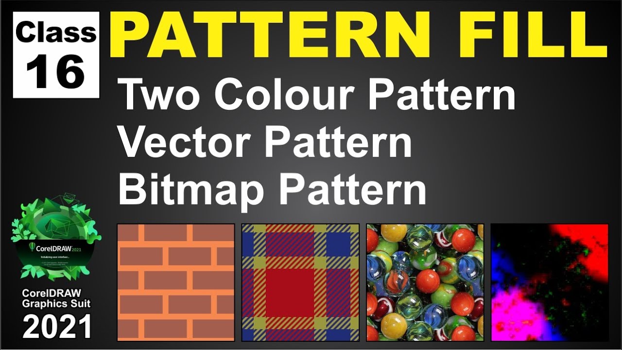 Pattern Fill in Coreldraw 2021 | two color pattern & vector pattern | Class-16 | Al Rafay Computers