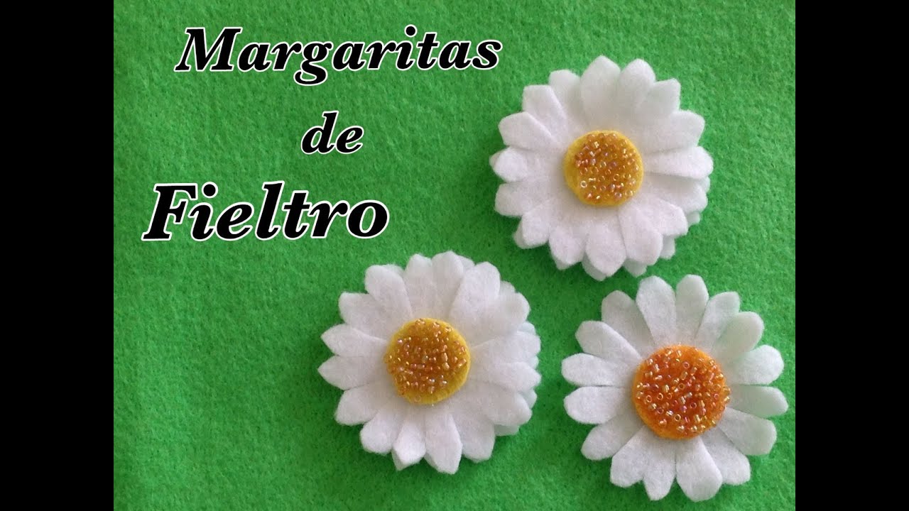 MARGARITAS HECHAS CON  FIELTRO.- FELT  DAISIES .