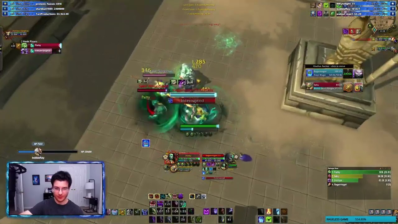 Unholy DK/Ret Paladin vs. Blood DK/Frost Mage 07/07/2022 (FlarknessTV PoV) 1900-2000 MMR