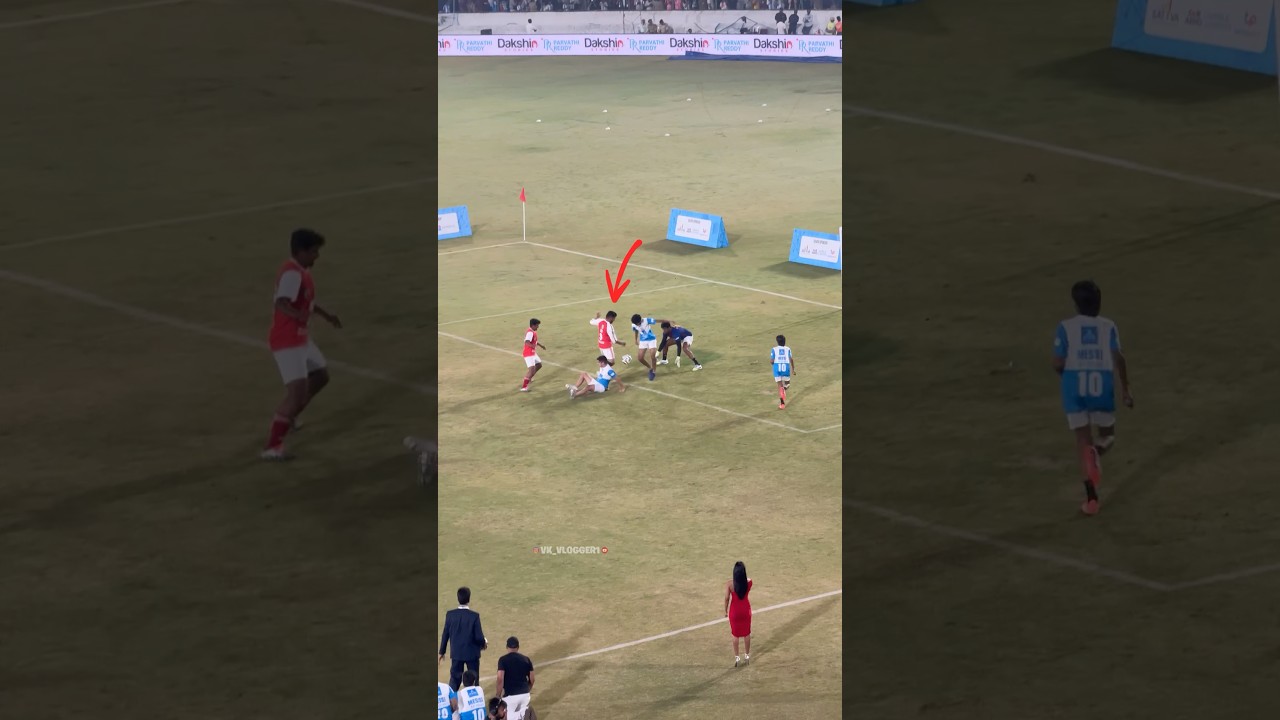 Revanth Reddy Football Goal in Hyderabad Uppal Stadium #revanthreddy #cm #messi #uppal #goatmessi