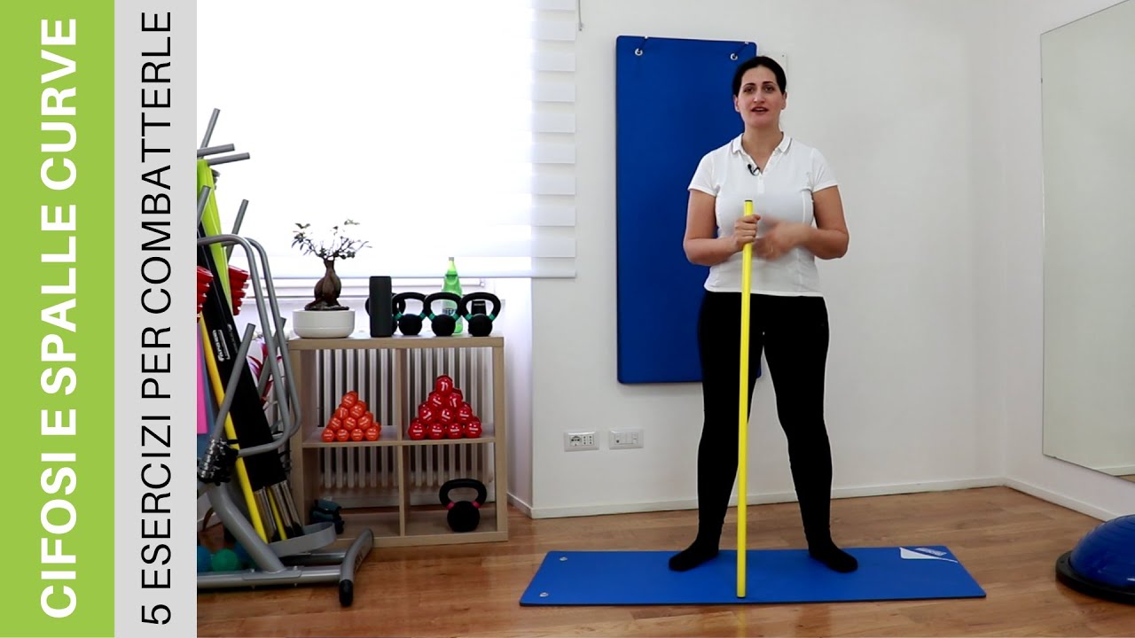 Combattere la CIFOSI e le SPALLE CURVE con 5 esercizi e un semplice BASTONE