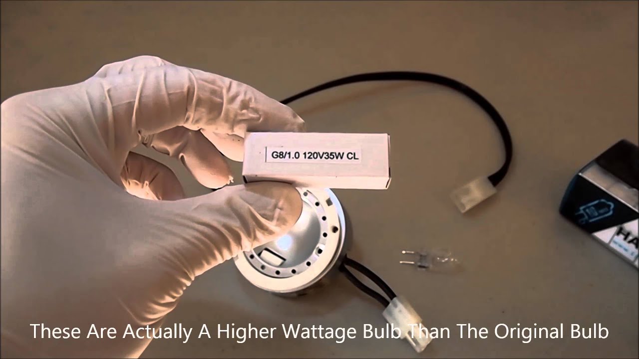 Easy - Replacing A G8 Halogen / LED Spot Puck Light Bulb - Fitting Lense Removal + Bulb Fitment