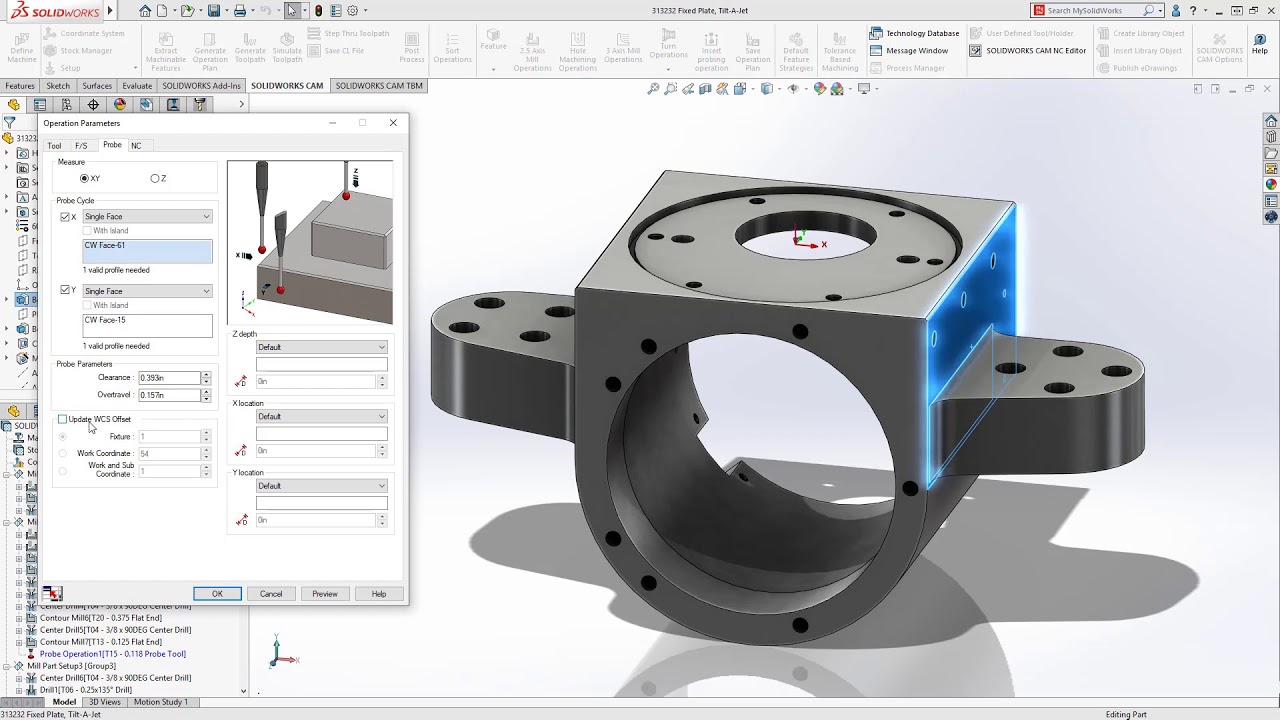 What's New In SOLIDWORKS 2020: Probing in SOLIDWORKS CAM