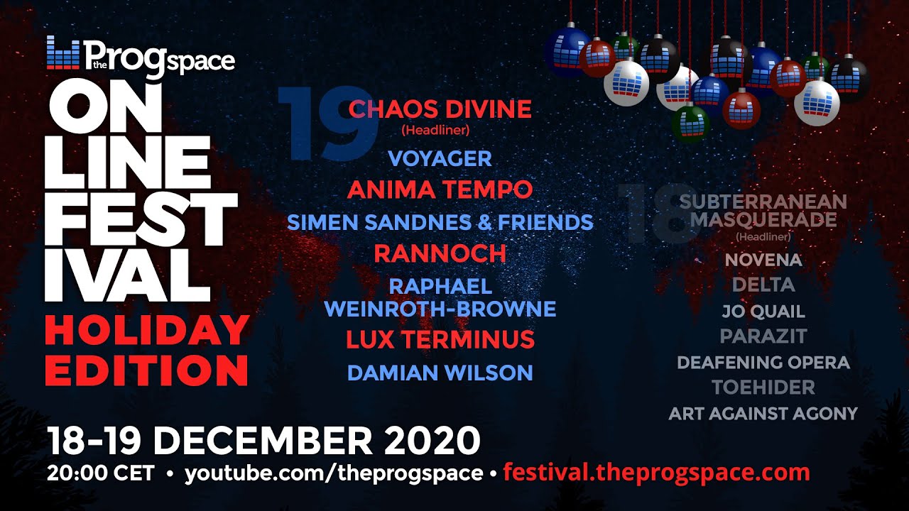 THE PROGSPACE ONLINE FESTIVAL - HOLIDAY EDITION - SATURDAY 19
